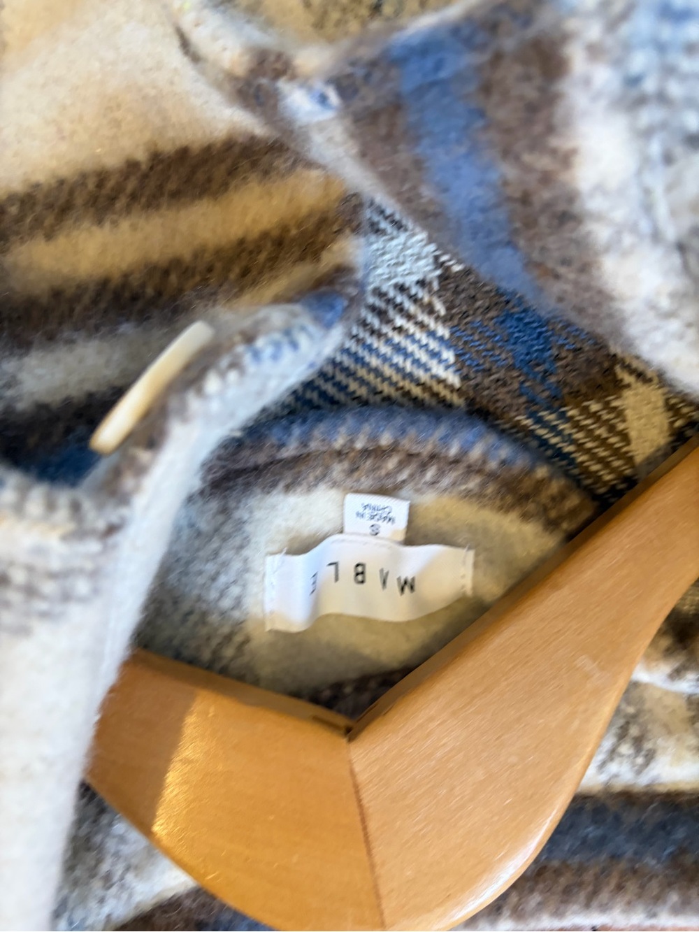 MABLE Long Plaid Heavy Shirt Jacket - Picture 7 of 9